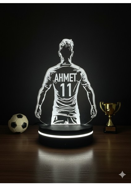 İsimli Futbolcu Tasarımlı LED Gece Lambası – Kişiye Özel Hediye