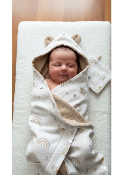 %100 Pamuk Bebek Kundak Banyo Havlusu (Dışı Müslin İçi Havlu) fiyatları