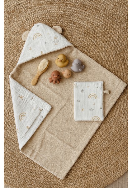 %100 Pamuk Bebek Kundak Banyo Havlusu (Dışı Müslin İçi Havlu) modelleri