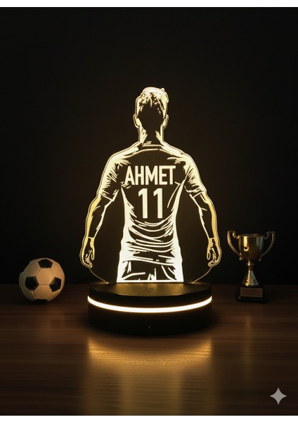 İsimli Futbolcu Tasarımlı LED Gece Lambası – Kişiye Özel Hediye modelleri