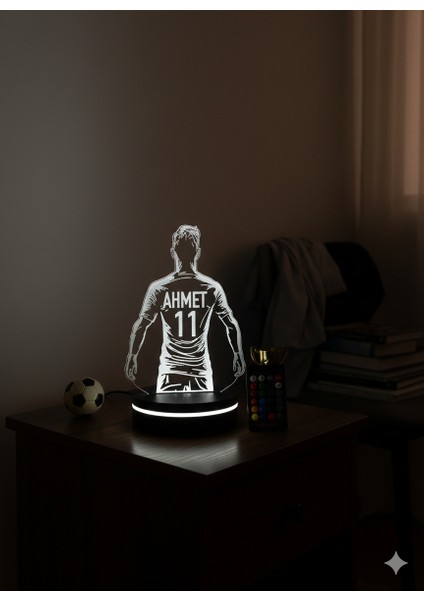 İsimli Futbolcu Tasarımlı LED Gece Lambası – Kişiye Özel Hediye fırsatları