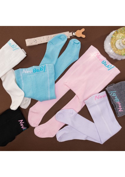 3'lü Bebek Pamuklu Külotlu Çorap, Çocuk Yenidoğan Pamuk Kız Erkek Okul Çorabı, Beyaz Ekru Pembe fırsatları