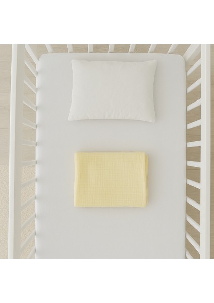 Sarı Renk 2 Kat %100 Pamuk Müslin Bebek Battaniye (140X120 Cm) modelleri