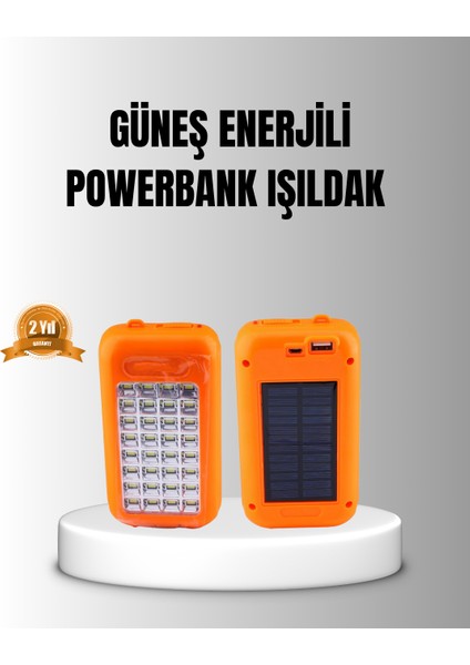 Güneş Enerjili Powerbank 10000 Mah LED Işıklı
