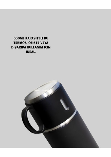 Isıyı Uzun Süre Koruyan 500 ml Termos Seti | Çelik Gövde, 2 Bardaklı, Hediye Kutulu fiyatları
