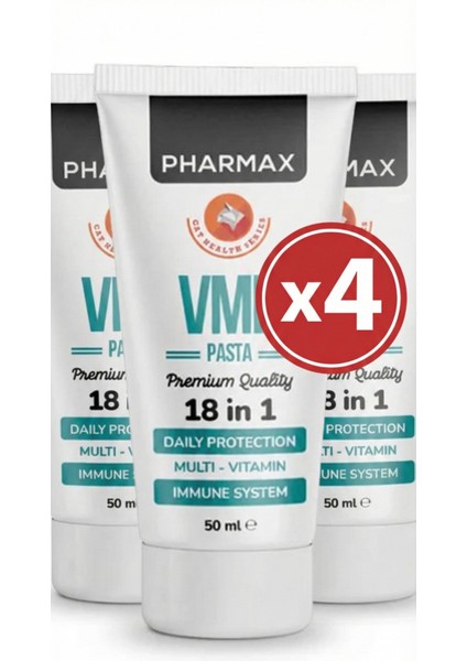 Vme Vitamin, Mineral, Enerji ve Bağışıklık Güçlendirici Kedi Maltı 50 Ml*4 (4 Adet)