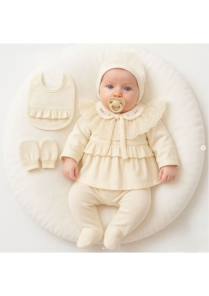 Yeni Doğan Kız Bebek 0-3 Ay Mobil Dantel Yakalı Hastane Çıkışı 10LU Set Zıbın Seti modelleri