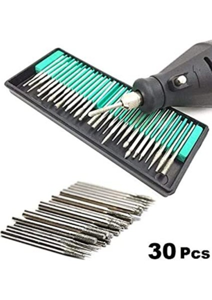 Elmas Camcı Taşçı Gravür Uç Seti 30 Parça, Yüksek Kalite, Dayanıklı ve Hassas