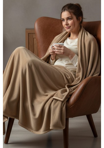 Evoria Wellsoft Peluş Çift Kişilik Tv Battaniyesi 200X220CM | Bej