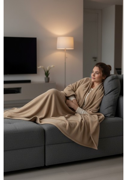 Evoria Wellsoft Peluş Çift Kişilik Tv Battaniyesi 200X220CM | Bej fiyatları