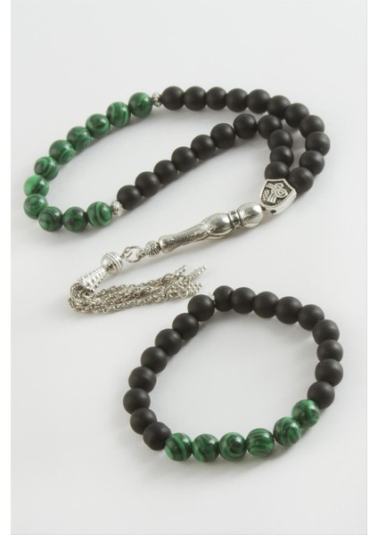 Malahit-Onix Tesbih Bileklik Set 8 mm