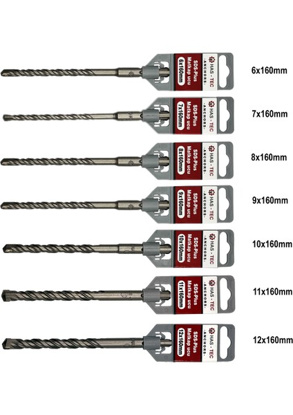 7 Parça Sds-Plus Matkap Ucu Seti, Beton ve Kırıcı Delme Uyumlu