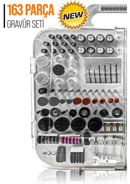 Pro 163 Parça Hobi Gravür ve Mini Taşlama Seti, Pvc Çantalı, Ayarlanabilir fiyatları