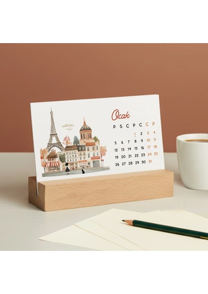 2026 Masa Takvimi - Dünya Şehirleri & Ünlü Ikonik Simge Yapıları | Paris, Londra, Istanbul, New York, Marrakech, Tokyo, Floransa, Santorini, Amsterdam