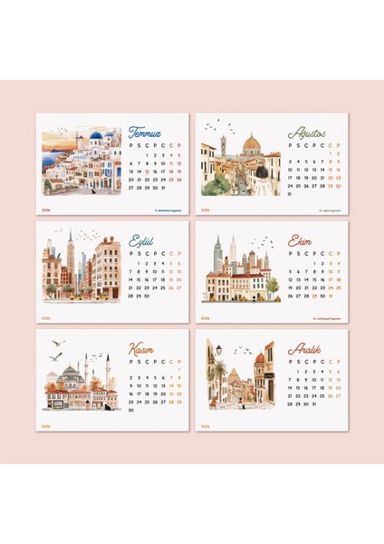 2026 Masa Takvimi - Dünya Şehirleri & Ünlü Ikonik Simge Yapıları | Paris, Londra, Istanbul, New York, Marrakech, Tokyo, Floransa, Santorini, Amsterdam fırsatları