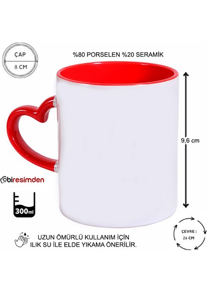 Isimli Yeni Yıl Hediyesi Kalp Kulplu Yılbaşı Kupa Bardak fiyatları