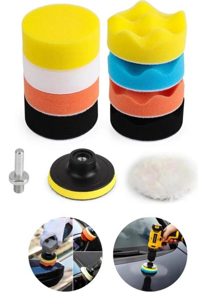 11 Parça Araç Oto Parlatma ve Polisaj Sünger Seti