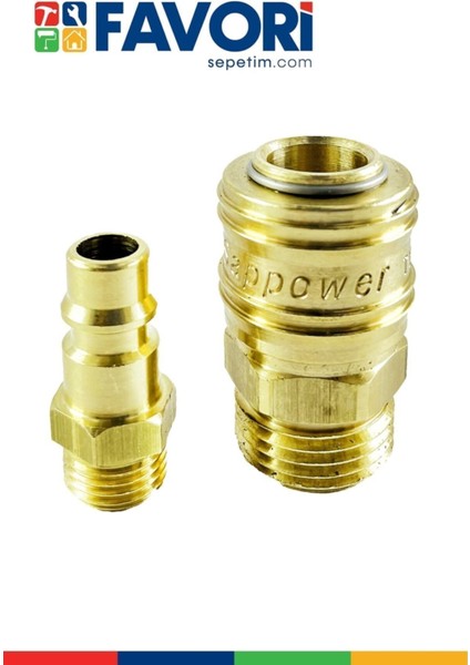 Hava Jakı Hortum Gövde 1/4 Erkek ve Dişi, Kompresörler Için Set fiyatları