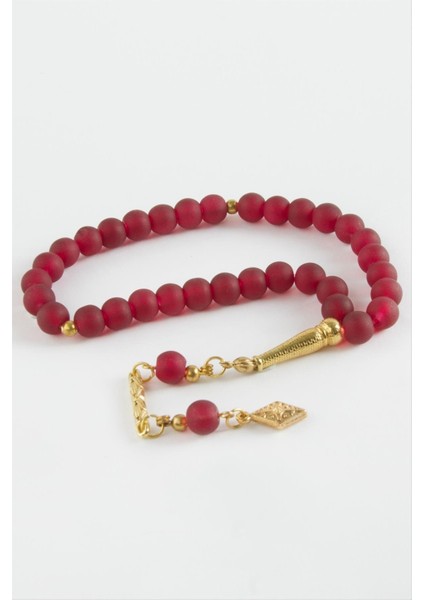 Yuvarlak Cam Taş Tesbih 8 mm