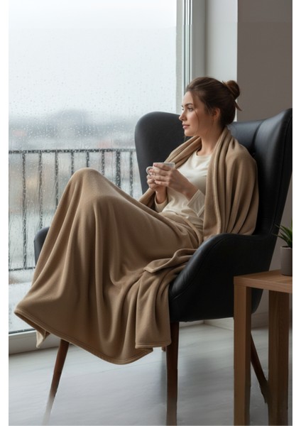 Evoria Wellsoft Peluş Tek Kişilik Tv Battaniyesi 150X200CM | Bej modelleri