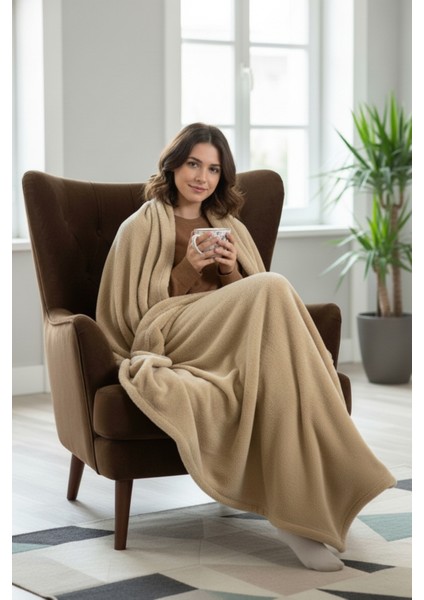 Evoria Wellsoft Peluş Tek Kişilik Tv Battaniyesi 150X200CM | Bej fırsatları