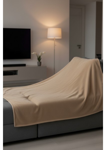 Evoria Wellsoft Peluş Tek Kişilik Tv Battaniyesi 150X200CM | Bej