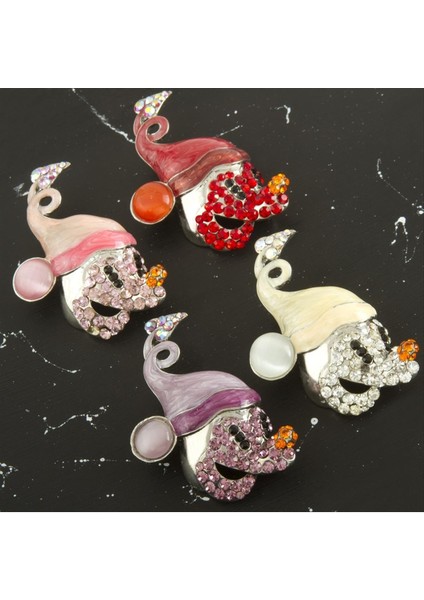 Taşlı Ort Boy Ebruli Broş