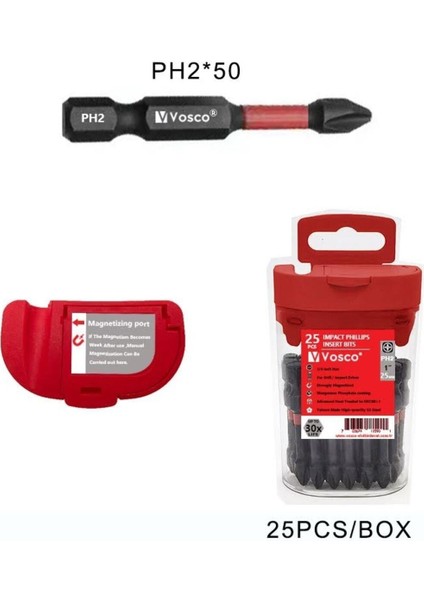 Vandor Bits Uç Matkap Ucu Ph2-50, S2 Çelik, Vidalama ve Tornavida Ucu fiyatları