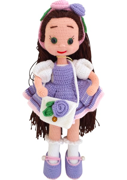 El Yapımı Lila Elbiseli Polish Bebek