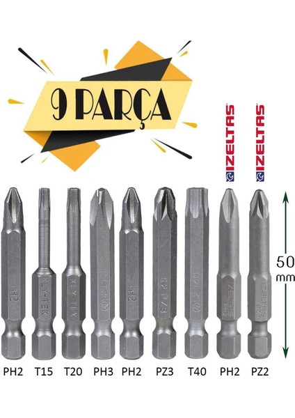 9'lu Klytek Matkap Uç Seti, Çok Amaçlı Vidalama ve Delme Araçları