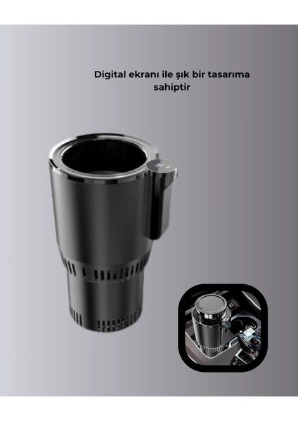 Araç Içi Akıllı Bardaklık Isıtıcı Soğutucu Dijital Ekranlı fiyatları