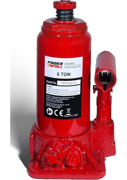 6 Ton Güçlü Hidrolik Şişe Kriko, Yüksek Performanslı ve Dayanıklı