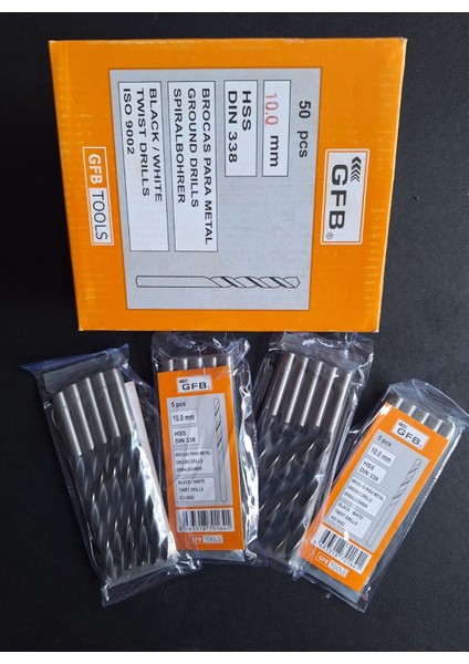 10.0 mm Hss Spiral Matkap Ucu Seti (5’li) Dın 338, Iso 9001 Sertifikalı