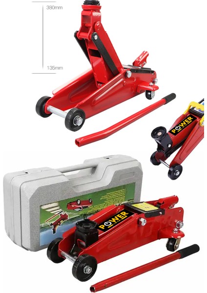 2 Yıl Germany 2 Ton Arabalı Tekerlekli Hidrolik Timsah Kriko Kutulu