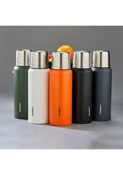 1lt Dağcı Termos Renkli Çift Cidarlı Paslanmaz Çelik - Sızdırmaz Kapak = Bardak (5047)