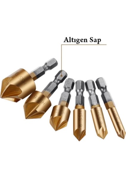 6 Parça Titanyum Kaplama Hss Havşa Açma Matkap Uç Seti fiyatları