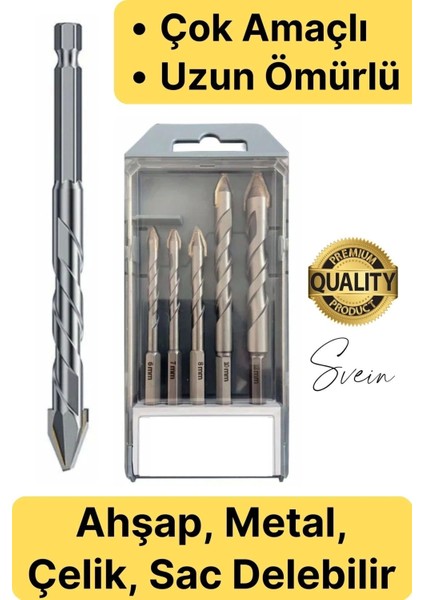 Çok Amaçlı Elmas Uç Seti 5 Parça, Ahşap, Metal, Demir, Çelik Için