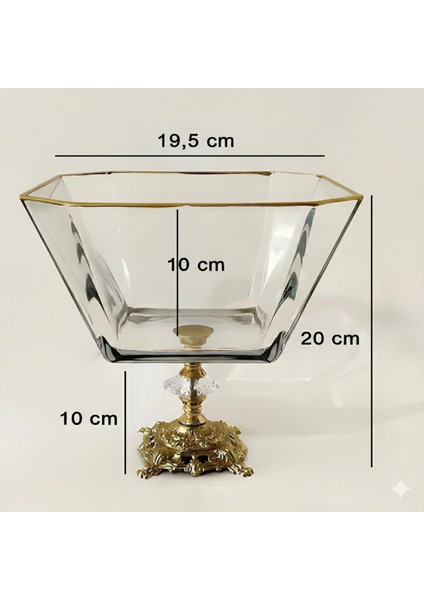 Gold Detaylı Metal Ayaklı 4'lü Cam Kahvaltılık Sunum Seti modelleri