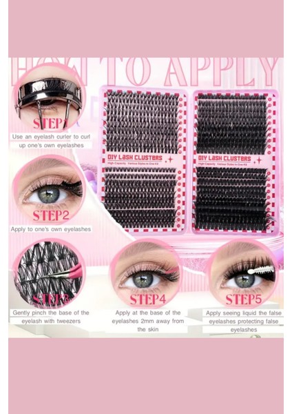 800 Parça Kendin Yap Kirpik Seti – 9-16mm Küme Kirpikler, Cımbız, Fırça ve Yapıştırıcı ile Birlikte Büyük Kapasiteli Kitap Seti fırsatları