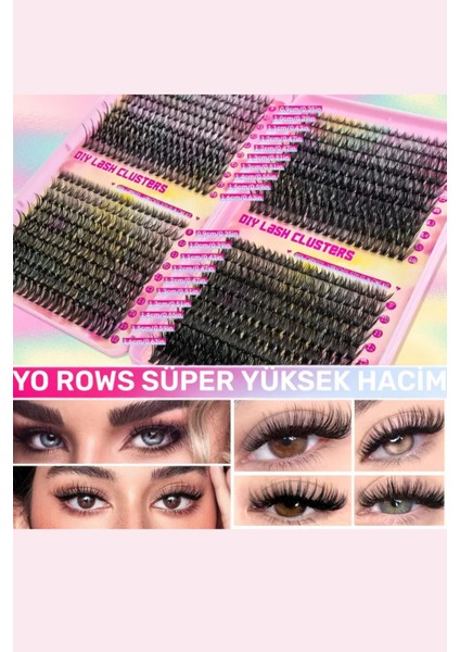 800 Parça Kendin Yap Kirpik Seti – 9-16mm Küme Kirpikler, Cımbız, Fırça ve Yapıştırıcı ile Birlikte Büyük Kapasiteli Kitap Seti