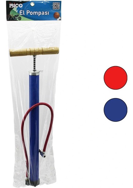 Metal Gövde Ahşap Kol Iran El Pompası 55CM Top - Bisiklet - Motor Ayaklık Aparatlı (5047)