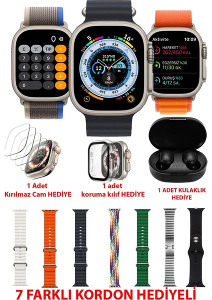 Y60 Ultra Plus Akıllı Saat ve Bluetooth Kulaklık Seti, Hediye Kapsamında