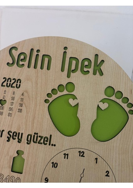 Yeni Doğan Isime Özel Doğum Panosu | Ayak Izli Doğum Hediyesi Standlı ve Asılabilir | 20 cm modelleri