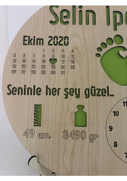 Yeni Doğan Isime Özel Doğum Panosu | Ayak Izli Doğum Hediyesi Standlı ve Asılabilir | 20 cm fırsatları