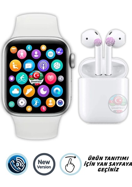 Çok Fonksiyonlu Akıllı Saat ve Bluetooth Kulaklık Seti, Uyumlu ve Modern