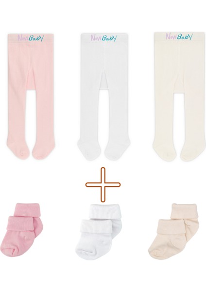 3'lü Bebek ve Çocuk Pamuklu Külotlu Çorap & Yenidoğan Bambu Bebek Çorap Seti, Yumuşak, Esnek Yapılı