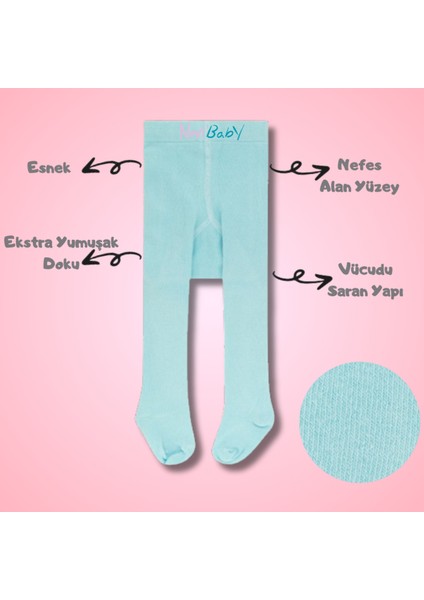 3'lü Bebek ve Çocuk Pamuklu Külotlu Çorap & Yenidoğan Bambu Bebek Çorap Seti, Yumuşak, Esnek Yapılı