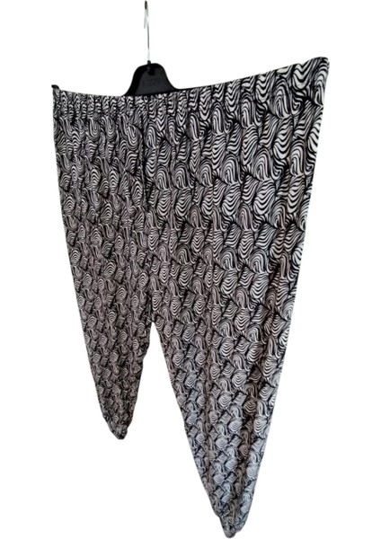 Kadın Bayan Battal Büyük Beden Süet Kumaş Bel Lastikli Eşofman Pijama Altı Pantolon Bol Rahat Kalıp 60 Ile 90 Kiloğrama Kadar Olur Standart Beden