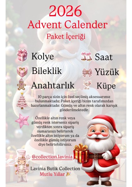2026 Advent Calendar Takı (Paslanmaz Çel fırsatları
