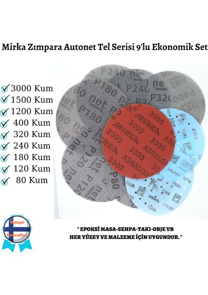 9'lu Epoksi Reçine ve Tel Zımpara Seti, Temizlik ve Bakım Için Uygun